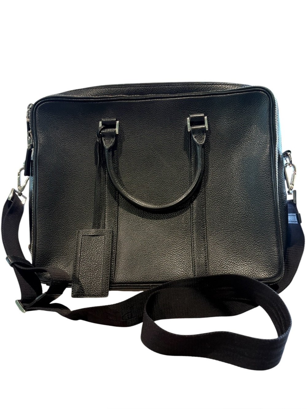 Prada - Men's Leather Laptop Bag, Briefcase.  Black. NEW